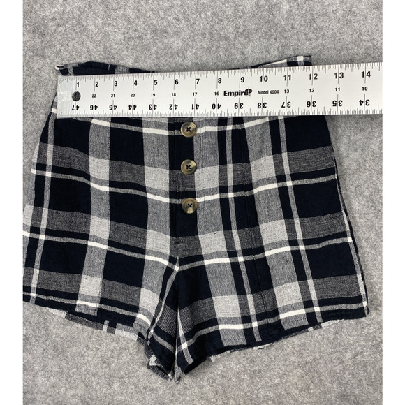 American Eagle Shorts Womens Extra Small Plaid High Rise Buttons Lined Summer - Picture 2 of 15